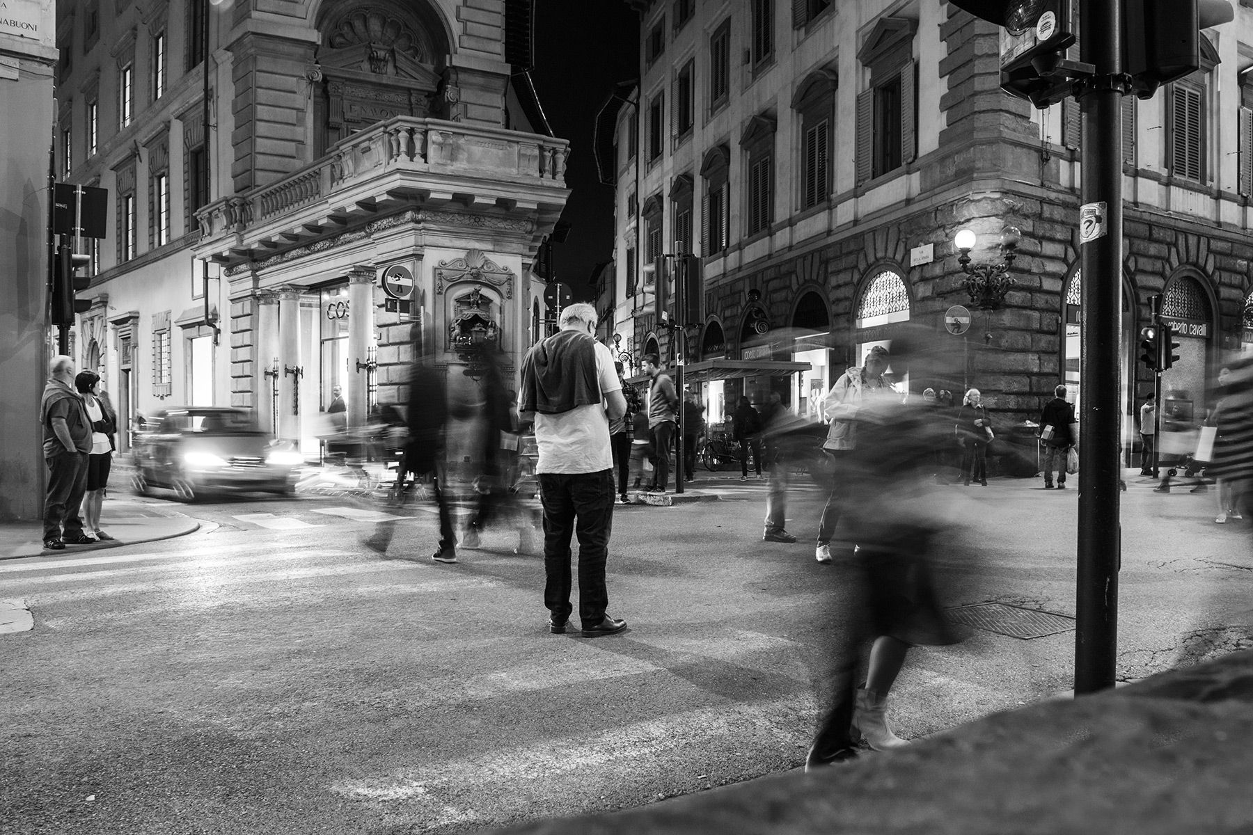 Florenz, Italien, Strassenszene, schwarzweiss